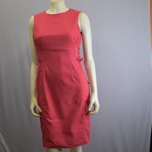 CALVN KLEIN WAIST LACE UP DRESS SZ 4 NEW‎ WITHOUT TAG - Picture 1 of 11
